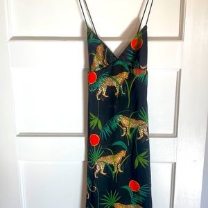Milly Cabana Leopard palm print dress coverup. Size S